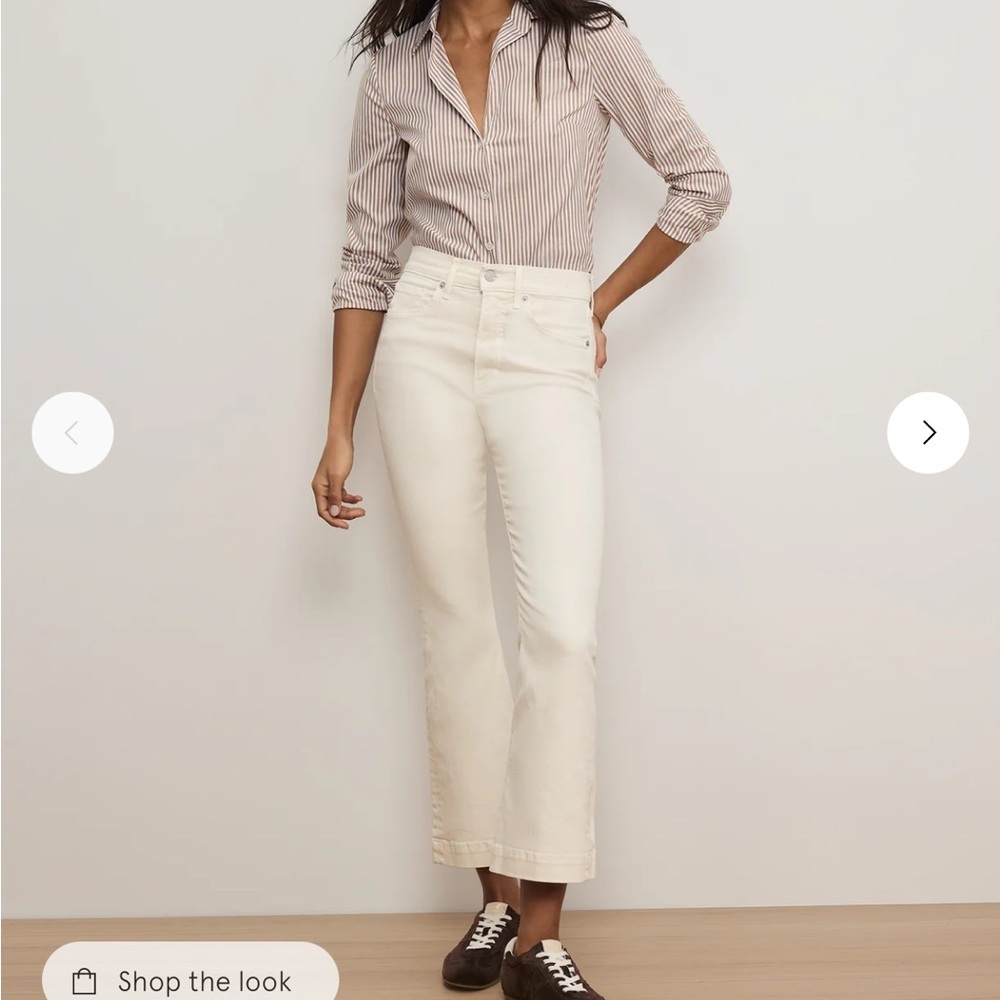 Veronica Beard Carson Ankle Flare Minimalist Luxury White Jeans Size 29